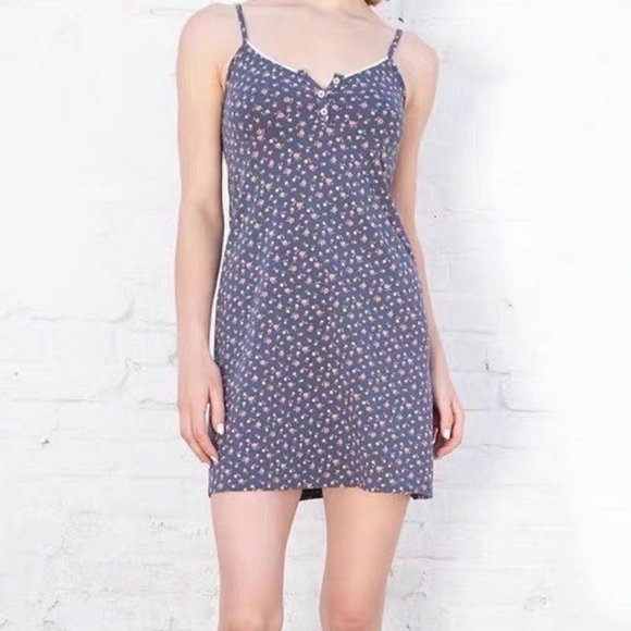 RARE! Blue With Pink Floral Brandy Melville Dress - Picture 5 of 5